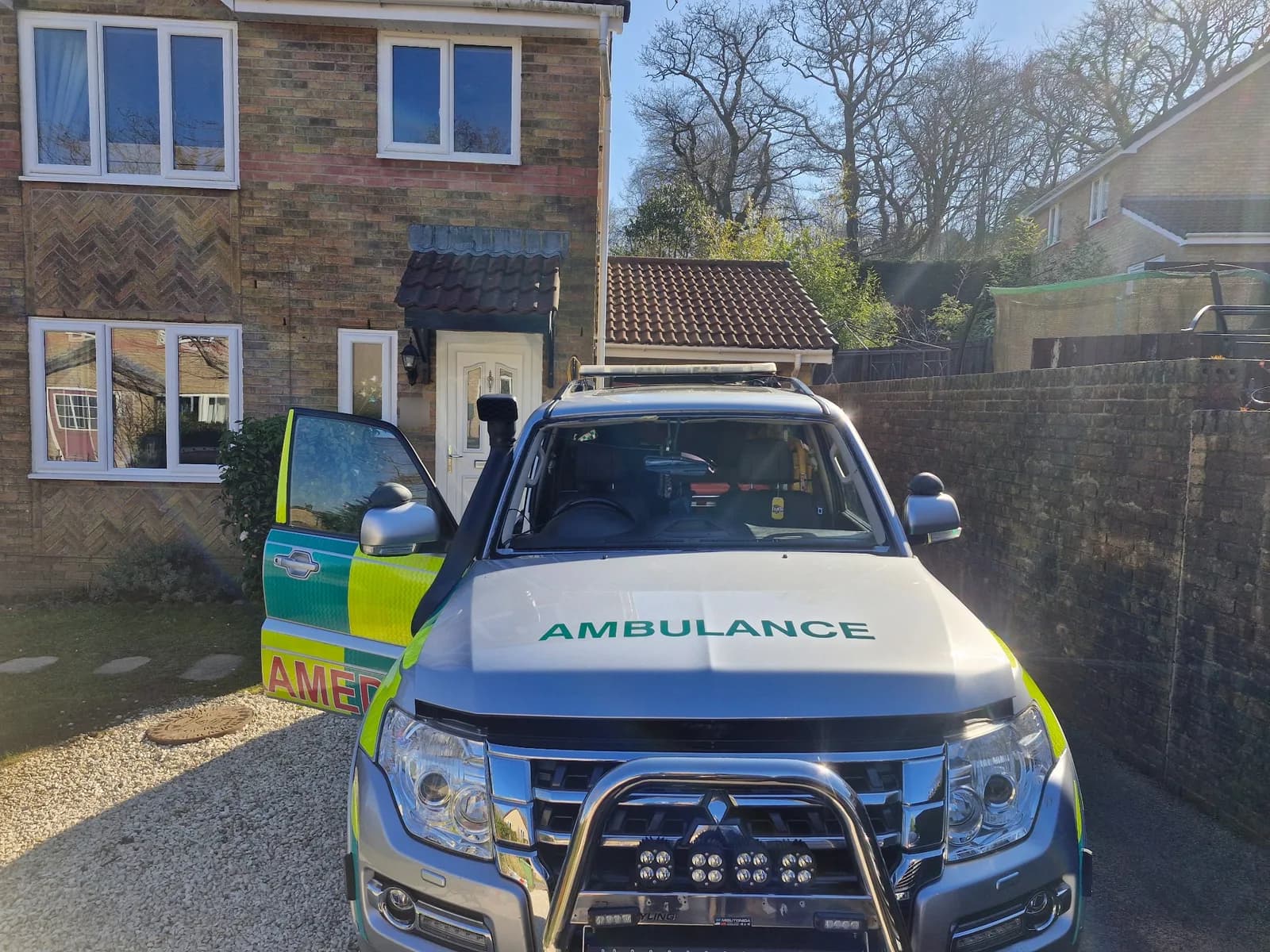 Ambulance undergoing windscreen inspection by Horizon Windscreens.